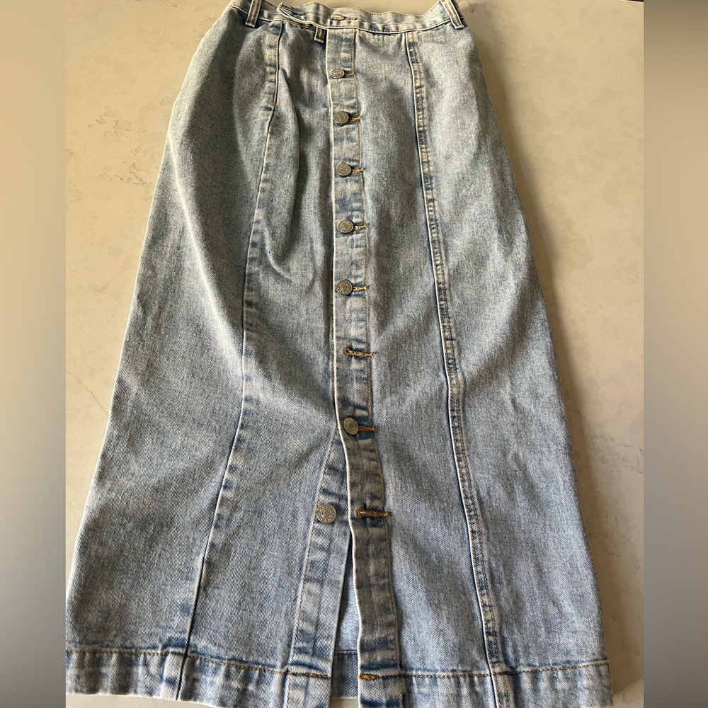 XS denim long skirt